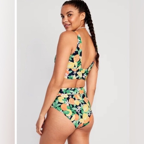 NWT! Fresh Squeezed Fun High-Waisted Cross-Front Bikini Swim Bottoms - Multiple💎 - Picture 2 of 7